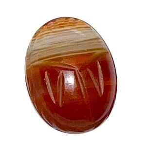 Vintage Scarab 10mm x 12mm Carved Beetle Carnelian